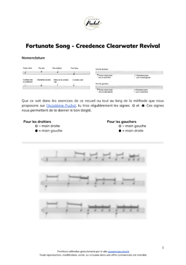 Aperçu de la partition : Fortunate song - Creedance